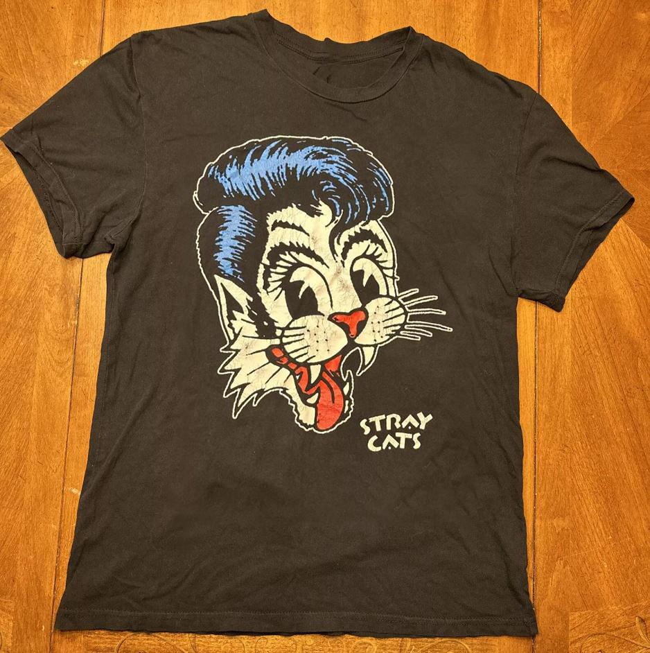 Stray Cats 40th Anniversary Tour Cotton Men Women Tee Short Sleeve Shirt Unisex T-Shirt S