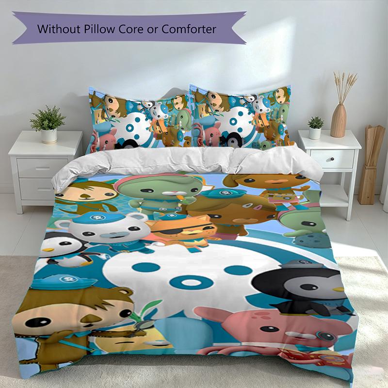 3pcs Octonauts Duvet Cover Set, Includes 1 Duvet Cover and 2 Pillowcases,Skin-Friendly&Comfortable Fabric,Suitable Bedding Sets