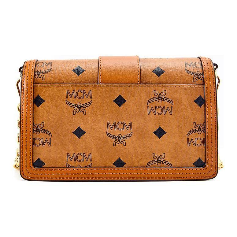 MCM Monogram Chain Shoulder Bag Mini Women Shoulder Bag Brown Cognac MWRBAWO05CO001