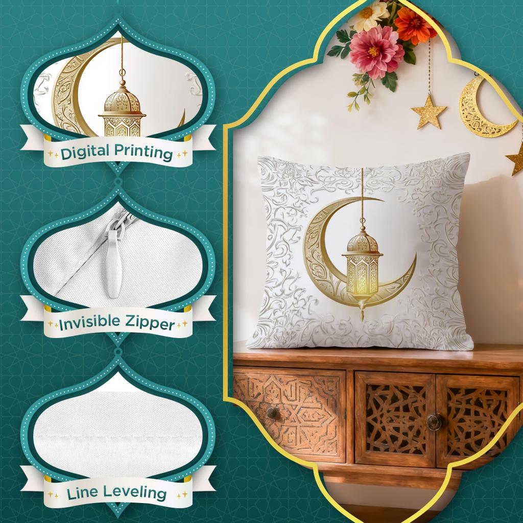 Ramadan Lanterns And Islam Pillowcase Bedroom Sofa Cushion Cover 100% Polyester Living Room Cushion Pillowcase Home Decor