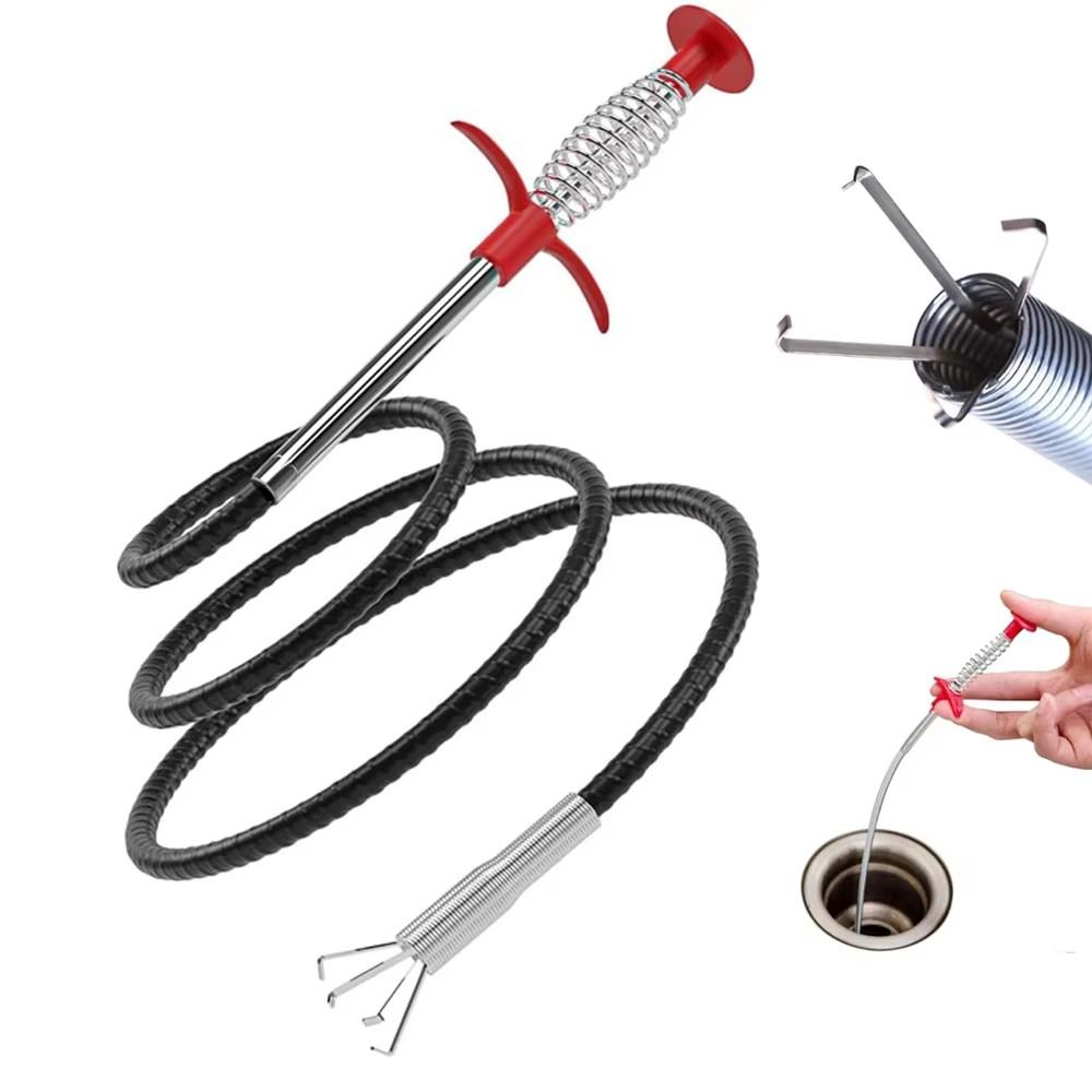 Flexible 57cm Sewer Pipe Unblocker Snake Spring Pipe Dredging Tool Kitchen Bathroom Sewer Cleaning Kitchen Bending Sink Tool