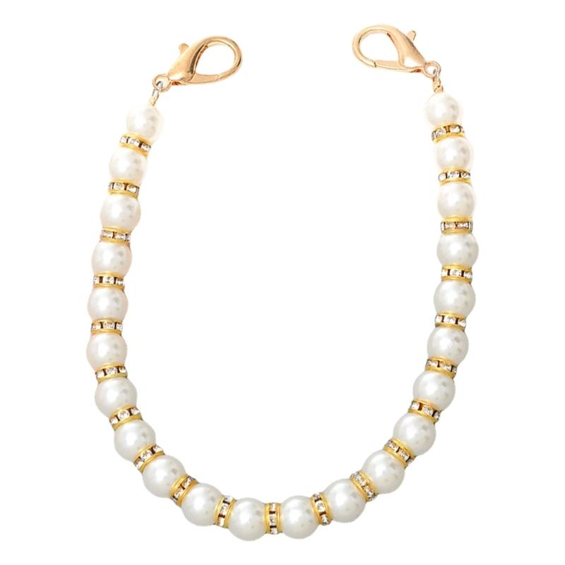 Pearls Chain Strap Short Purse Chain Replacement Pearls Handle Strap Beaded Purse Chains for Purse Handbag Wallet Phone