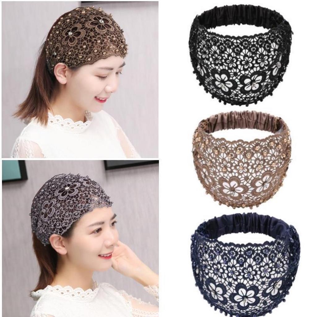 Beadwork Flower Hair Hoop for Women Elegant Flapper Costume Headband Nonslip Fascinator Hairband for Masquerades Event