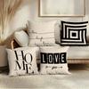 Unique Pillow Covers: Love, Home, and Geometric Designs Sofa Cushion Cover Home Room Decoration 2D Flat Printing
