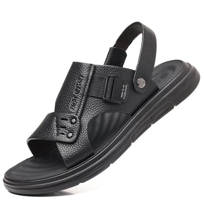 Sandalen Herren 2025 Schuhe Sommer erste Schicht Rindsleder Fahrsandalen tragen doppelt verwendbare Strandschuhe 2025
