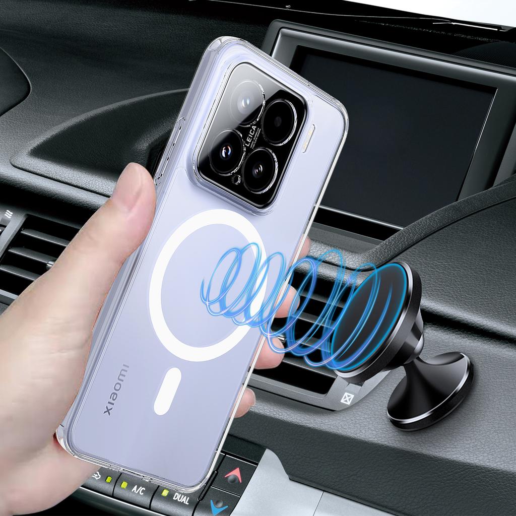 For Xiaomi 15 Clear Case TPU+Acrylic Magnetic Phone Cover Compatible with MagSafe