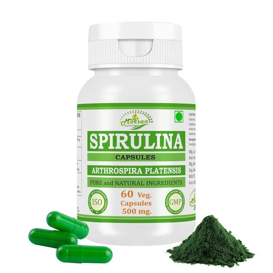

Morsan Nutraveda Спіруліна (Arthrospira platensis) Екстракт у капсулах - 60 вегетаріанських капсул х 500 мг | Імунітет та Детокс(1 Упаковка 60 капсул)