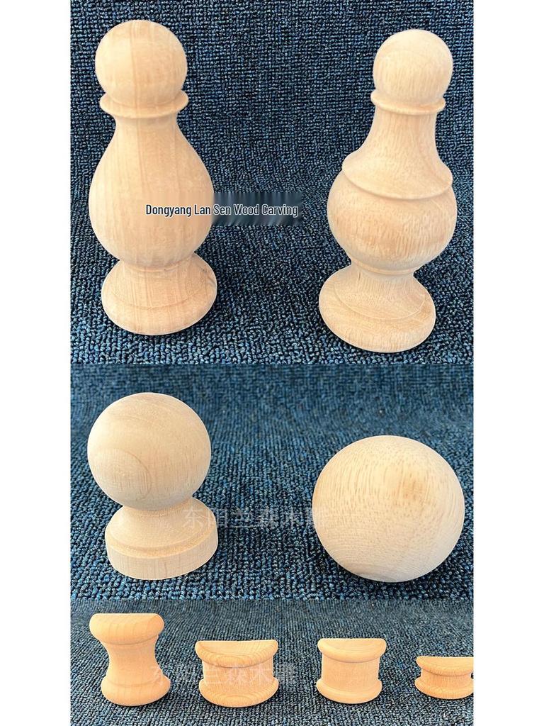 Europäischer Stil Massivholz geschnitzter Ananas-Treppenpfosten mit rundem Ball & Kürbis-Design