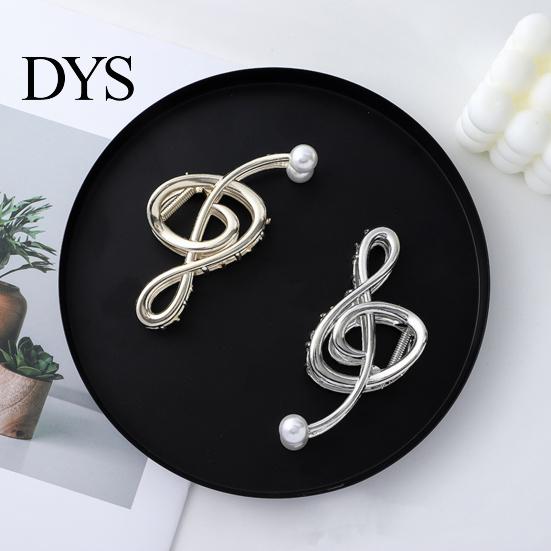 Unique Hair Clip Claw Musical Note Shape Faux Pearl Wedding Back Head Shower Decorative Accessory