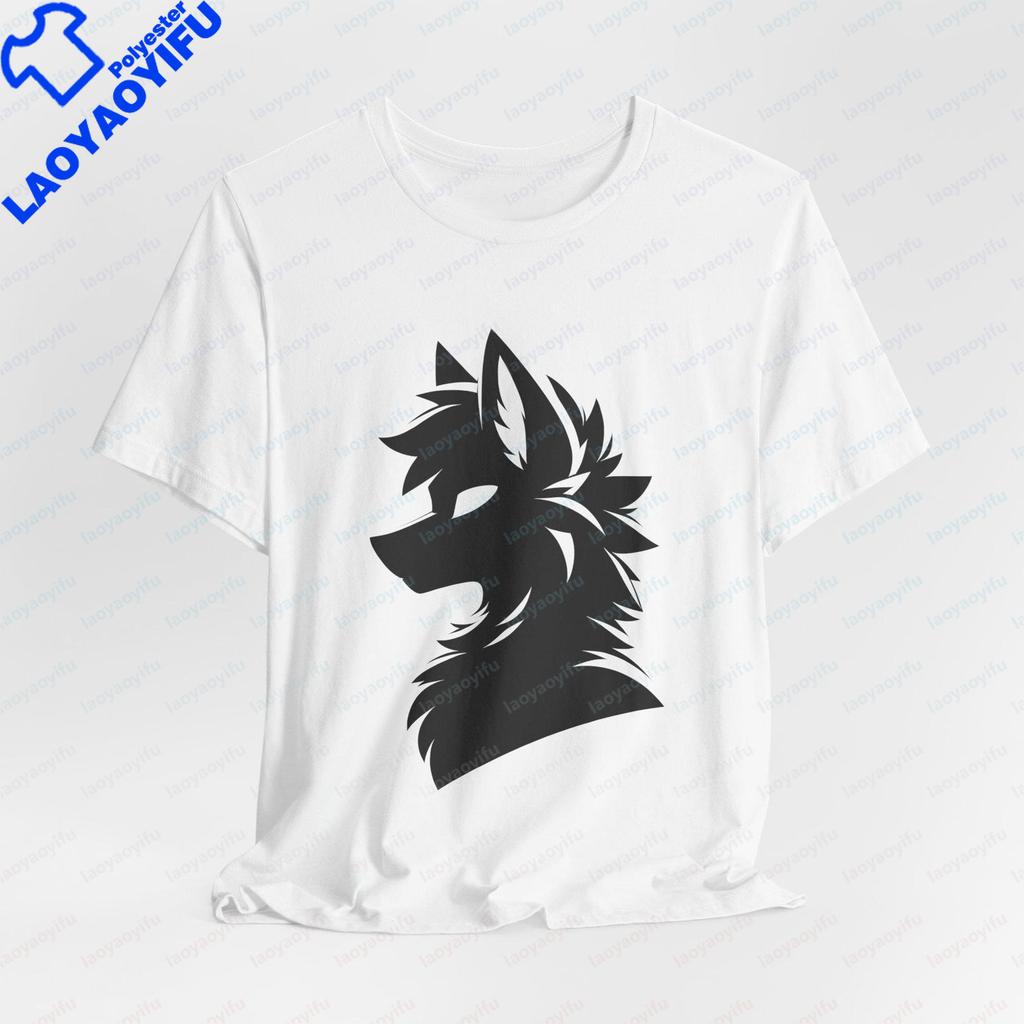 Furry Wolf Silhouette Graphic Printed Unisex Unisex TShirt Casual Fashion Loose Harajuku Soft Y2k Clothing Short Sleeve T Shirt
