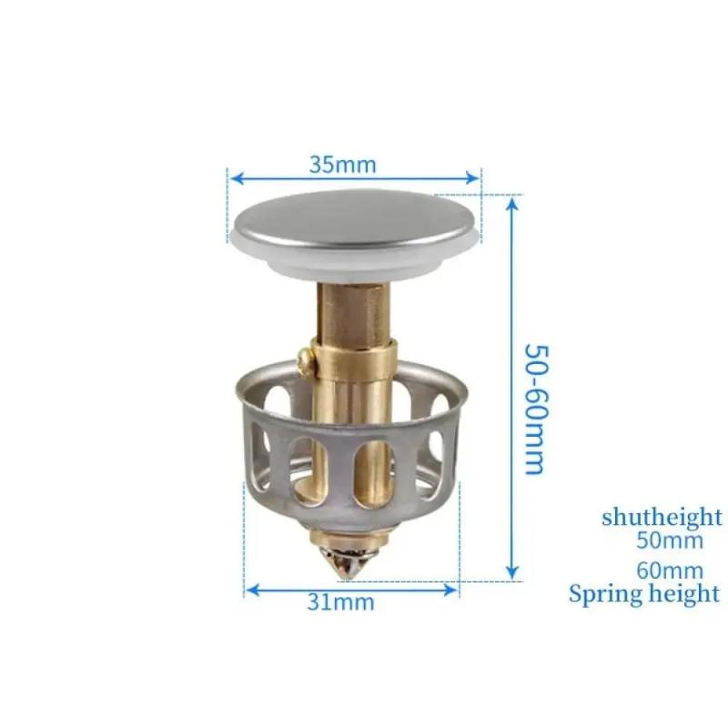 Basin Drains Universal Metal Filter Valve Pop-Up Drainer Waste Stopper Bathtub Strainer Plug Hair Catchers Bathroom Accessories