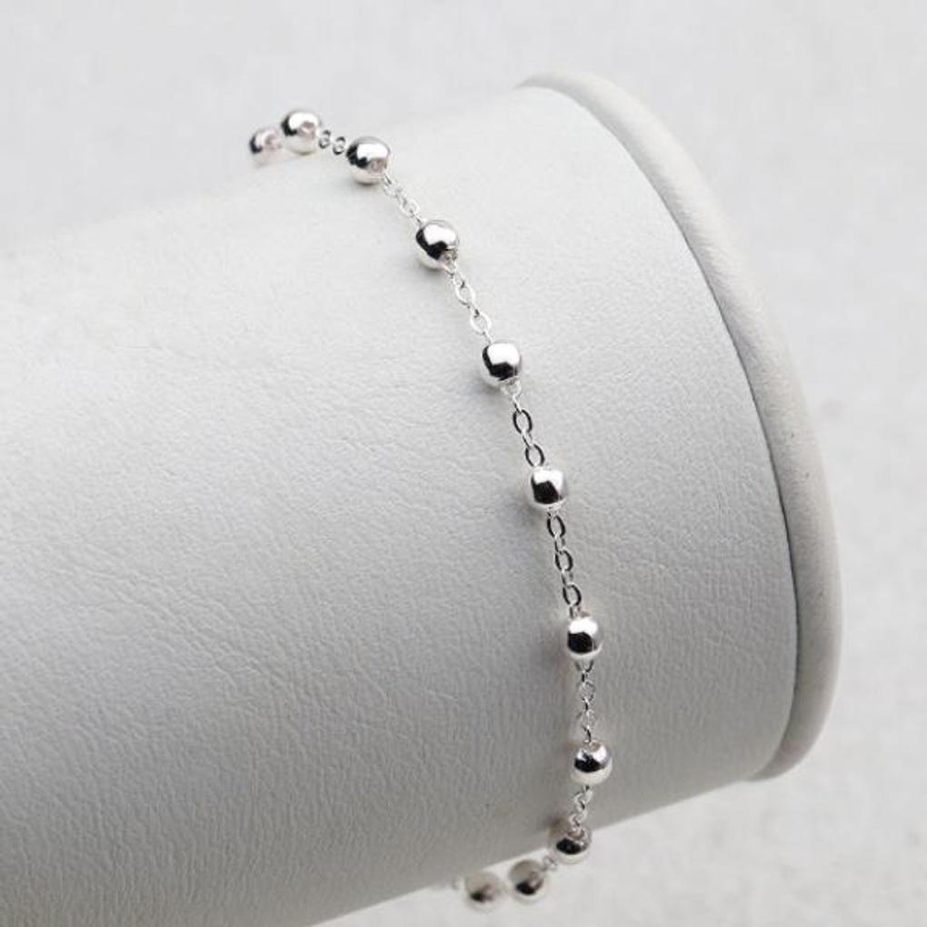 Women's Daily Accessory Sari Silver Ball Chain Bracelet