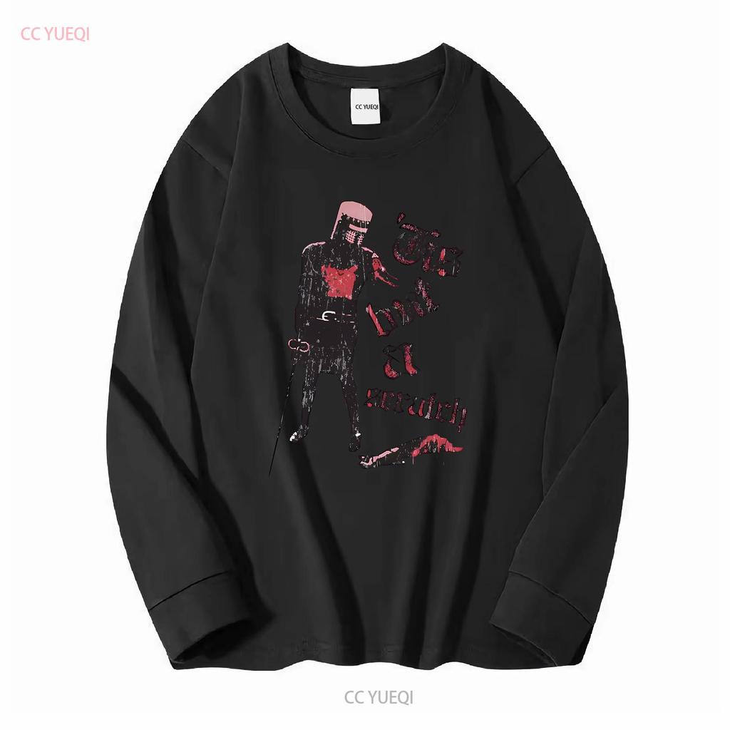 È solo un graffio Monty I Cavalieri della Python Nera Cavaliere Nero di Cocco Maglietta vintage Lavata Versatile Unisex Elastica streetwear