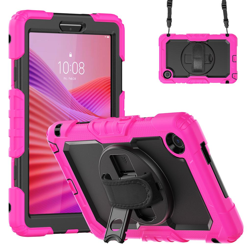 Heavy Duty Case for Lenovo Tab One (K9) 2025 8.7 Inch TB305FU 3-Layers Hybrid Stand Cover with Screen Protector Shoulder Strap
