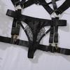 Set Reggiseno Sexy da Donna con Ferretto Push-Up con Scollo all'Americana e Motivo in Pizzo Spliced
