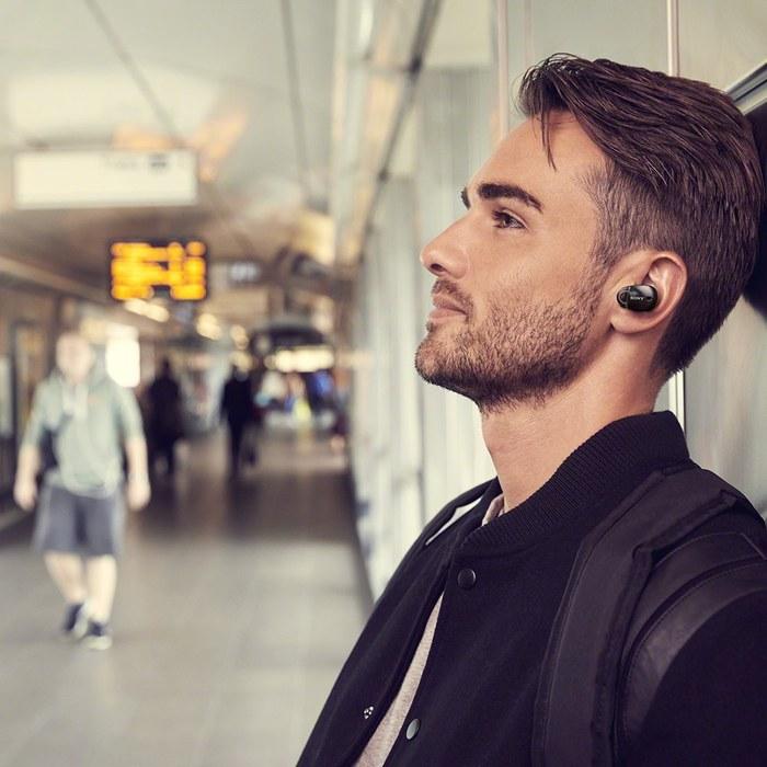 Sony WF-1000X Wireless Noise Cancelling Earbuds: Alexa Enabled, Bluetooth, with Mic, 2017 Model, Black WF-1000X B