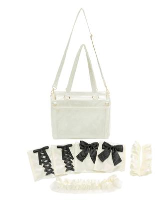 WEGO Glitzernde Super Custom Ita-Tasche Perfekt zum Zeigen deines Lieblings-Live-Konzerts und mehr (Kleine Größe) Damen, Off-White, Dinge, Aufführungen,