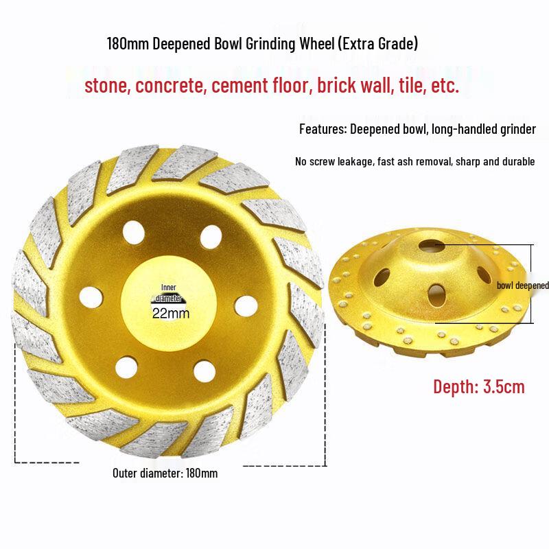 180mm Diamond Bowl Grinding Wheel for Concrete
