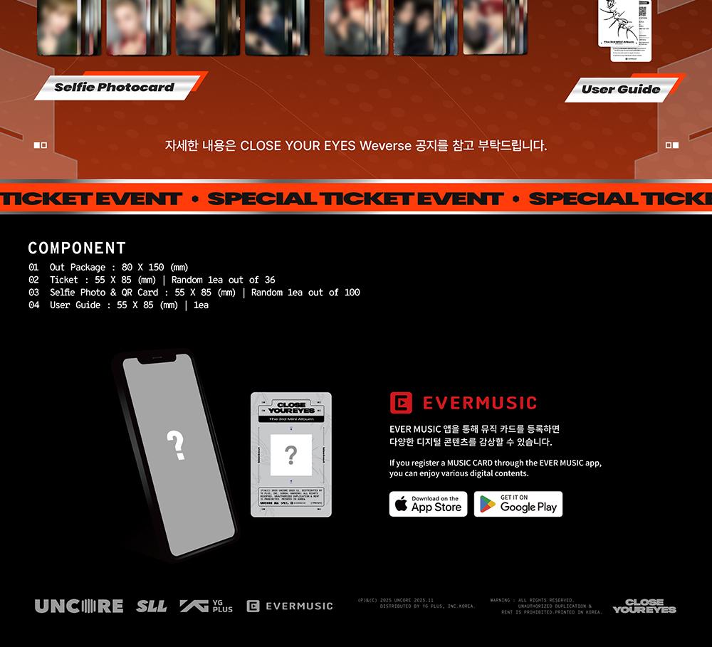 (TICKET Ver.) CLOSE YOUR EYES (CYE) [blackout] 3rd MINI ALBUM
