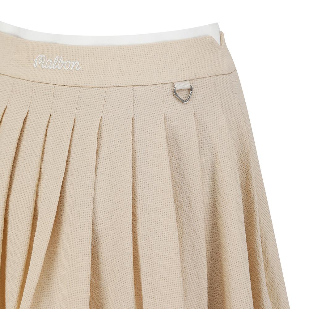 MALBON GOLF Summer Lightweight Pleated Skirt Beige (Woman)