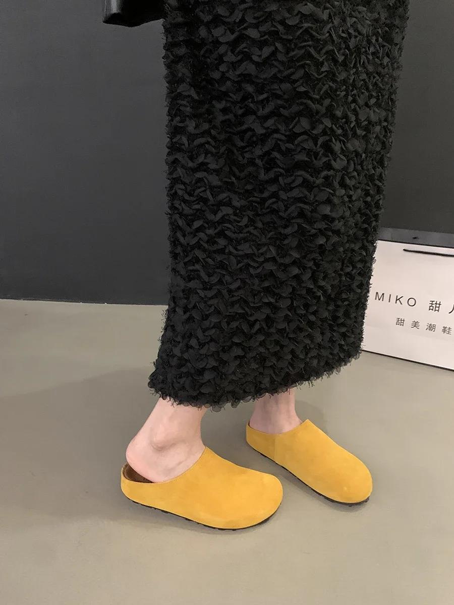 

Обувь для женщин 2024 года, высококачественные женские тапочки без застежек из пробки, осенние повседневные тапочки ярких цветов, женские туфли-сабо, женская обувь 40