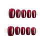 Reusable Glossy Dark Red False Nails – Durable Medium Square Press On Nail Kit – Solid Color Artificial Fingernails for Professional Finish