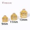 9/11/13MM 18K Gold Plated Brass with Zircon Crown Beads Caps Tassel Caps For DIY Earrings Charms Jewelry Making Components
