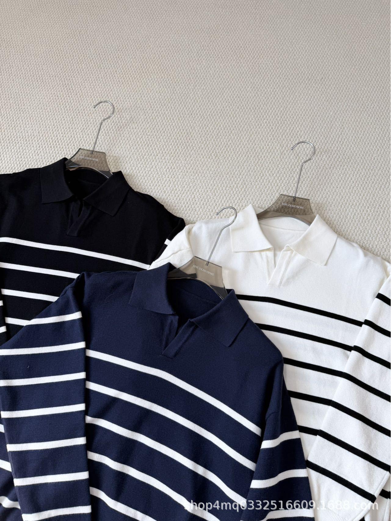 

2025 Autumn/Winter Men s Loose Casual Striped Knit Sweater - Warm, High-End Korean Style M королівський синій колір