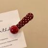 Retro Red Polka Hair Clips Dot Bangs Clips Minimalist Broken Hair Duckbill Clips Temperament Hair Ornaments