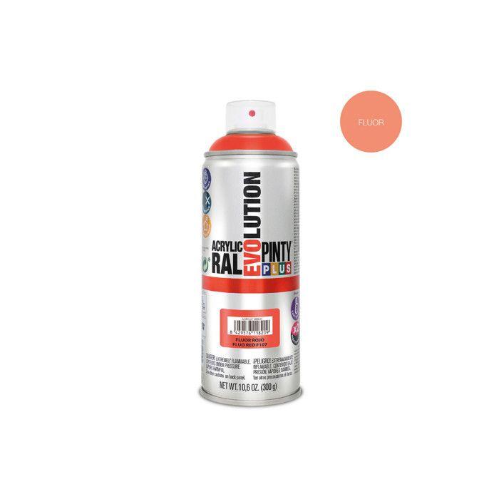 Spray vopsea - PINTY PLUS - EVOLUTION fluo - Roșu - Interior/Exterior - Multi-suprafețe