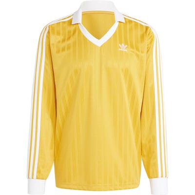 Originals Adicolor Piqué Football Top Embroidered Logo Casual Retro Sports Long Sleeve Football Shirt Men Tops Gold IZ2447