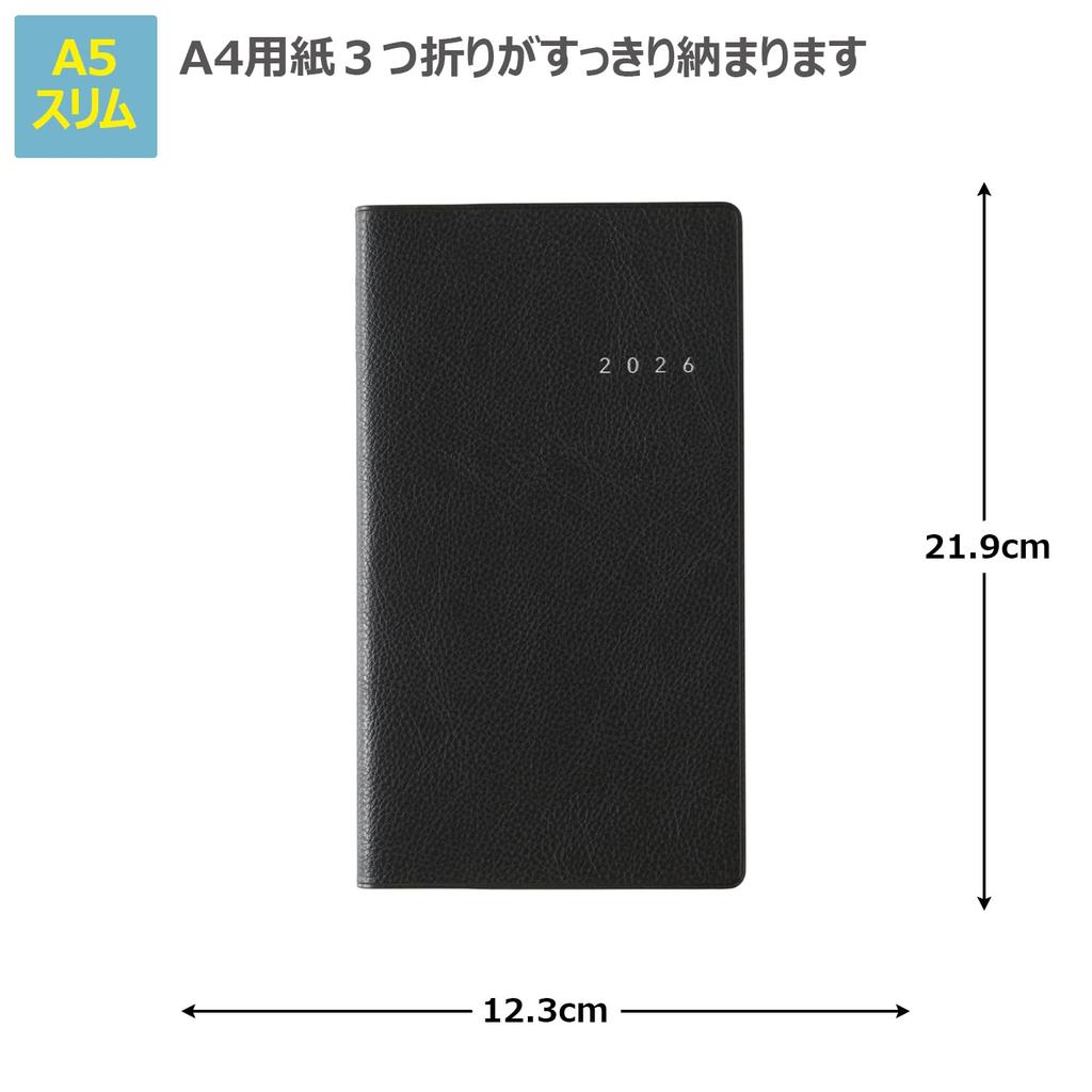 NOLTY 2026 Weekly Listy 6501 December Planner, 1, Black, (Starts 2025)