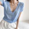 Ice Silk Short-Sleeve Knit Cardigan - Women's Summer Loose-Fit Sun Protection In Korean Style