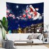 Christmas Tapestry Snowflake Santa Claus Winter Night Hanging Cloth Fireplace Home Christmas Home Wall