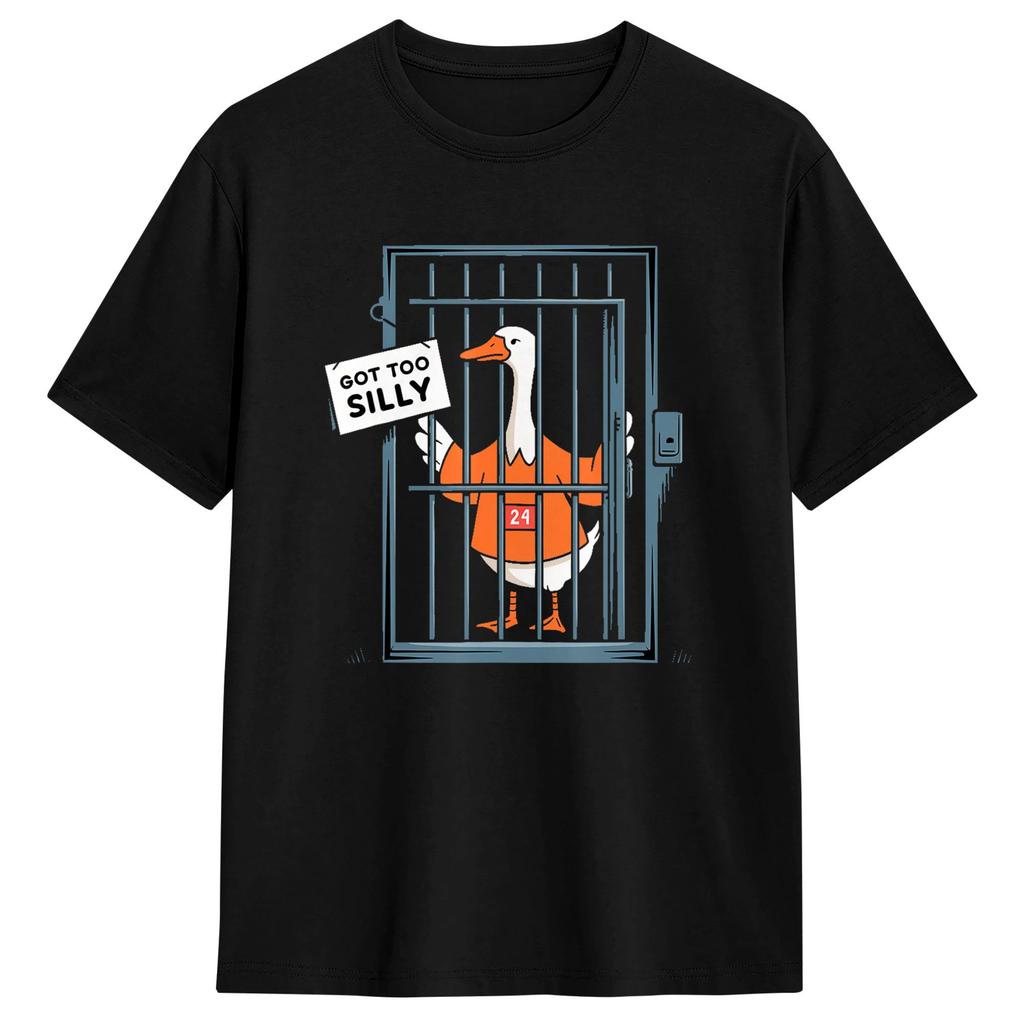 Got Too Silly Funny Saying Humor Goose Meme Cotton Tshirt For Couple Summer Streetwear T Shirts Leisure Tees Oversized Clothes