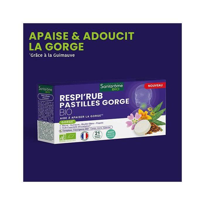 Santarome Respi#039;Rub Pastilles Gorge Apaise la Gorge 21 pastilles