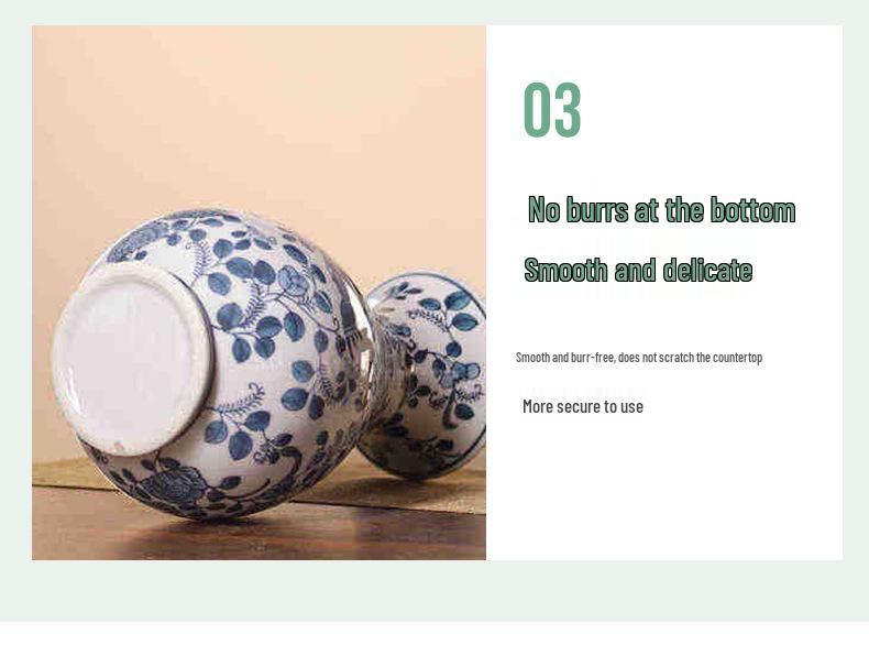 Luxury Blue and White Porcelain Vase for Flower Arrangements - Retro Ceramic Decorative Item