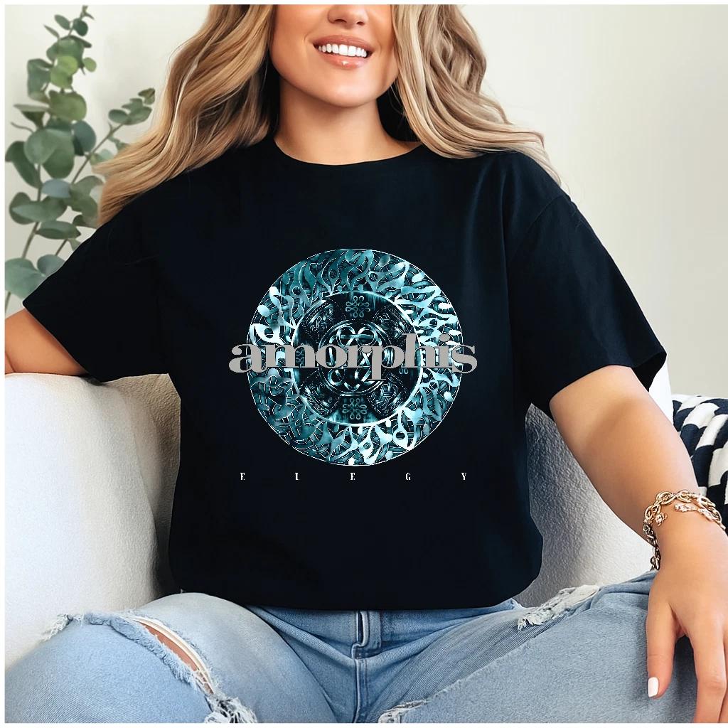 Vintage Amorphis & Elegy 1996 Cotton Black Full Size T-Shirt for Men JU373 S