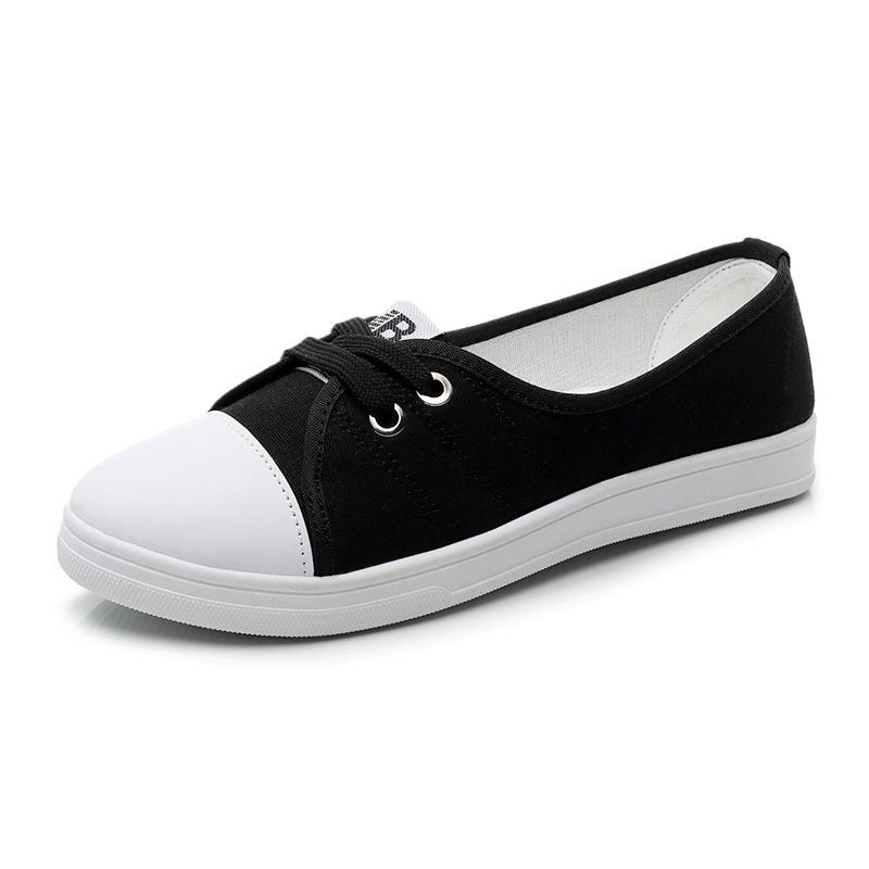 Versatile 2026 Spring Women's Low-Cut White Canvas Shoes - Korean Style, Breathable, Flat-Bottom