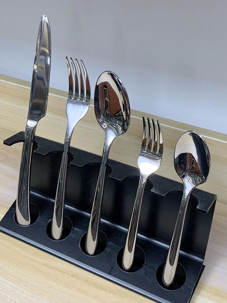 6Pcs Stainless Steel Knife, Fork and Spoon Set Home Western Steak Knife and Fork Tea Spoon Tea Fork Thickened Western Tableware