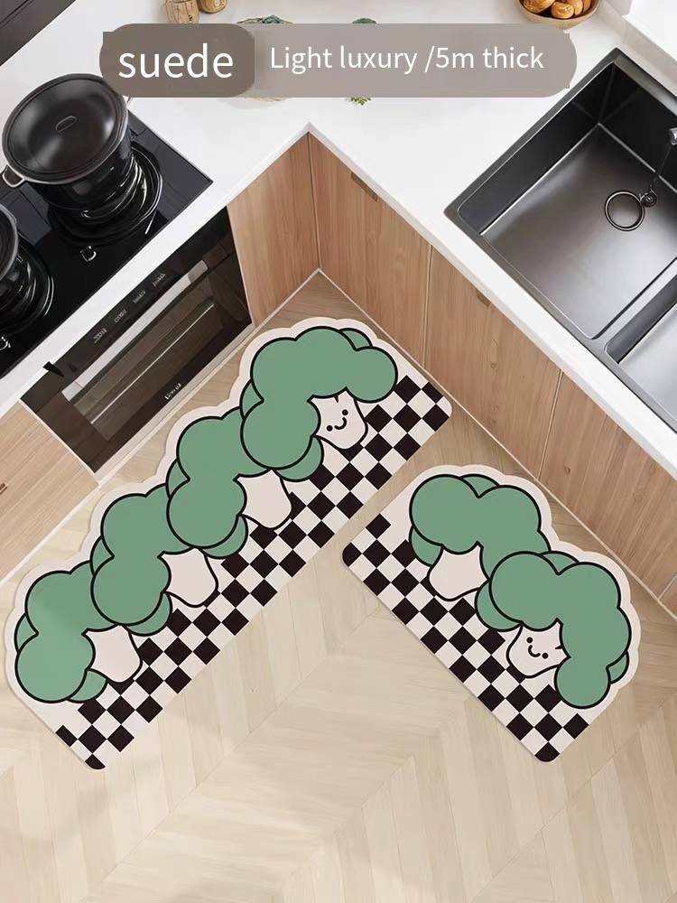Simple Cute Small Mushroom Diatom Mud Carpet Home Kitchen Toilet Absorbent Easy To Take Care Of The Mat Home Decoration