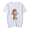 New Fashionable TShirt Womens TShirt Fun TShirt with Dachshund Design Womens Harajuku Style Cute Aesthetic Streetwear