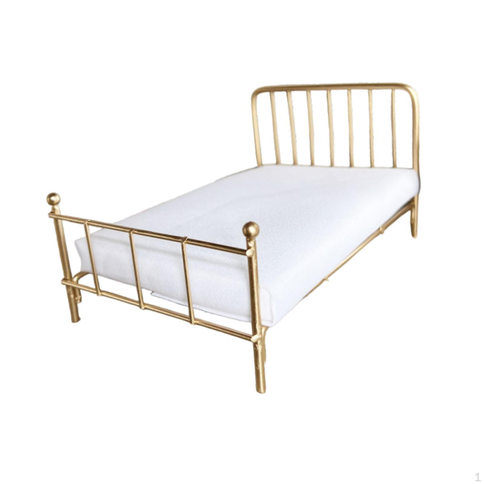 

1/12 Украшение кровати для кукольного домика, Ролевая игра, Миниатюрная кровать для кукольного домика, Мебель для кукольного домика