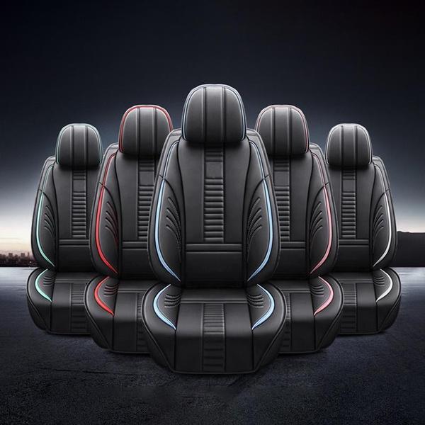 Universal DurableCar Front Seat Covers PU Leather Seat Cushion Car Protection Mat Skin Friendly Seat Cover 360° Fully Wrapped Back