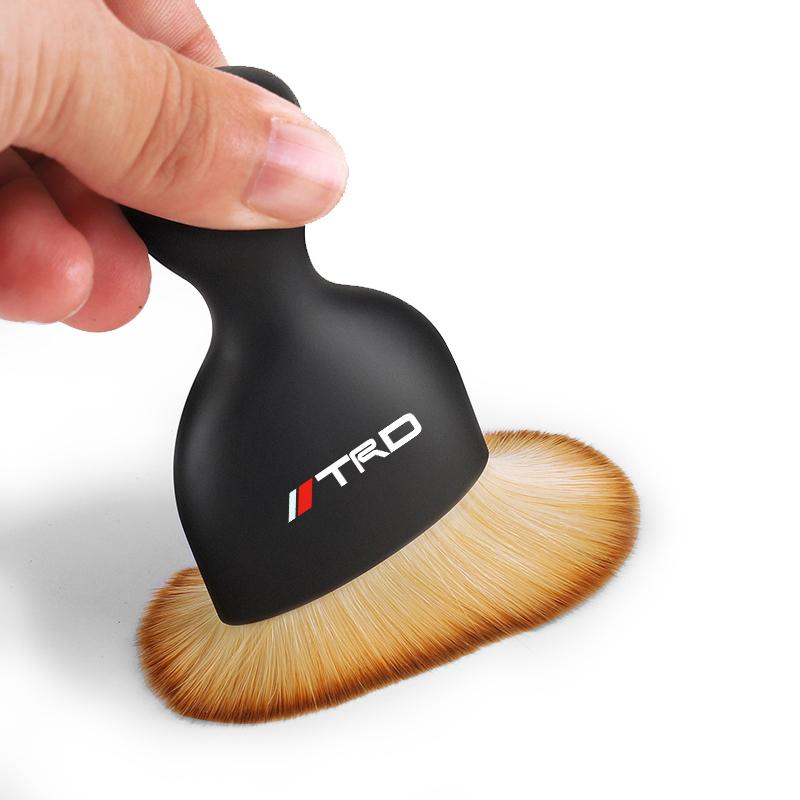 Car Interior Cleaning Soft Brush Dust Remover Auto Accessories for Toyota GR TRD Yaris Hilux Corolla Prius Avensis Emblem Auris Rav4