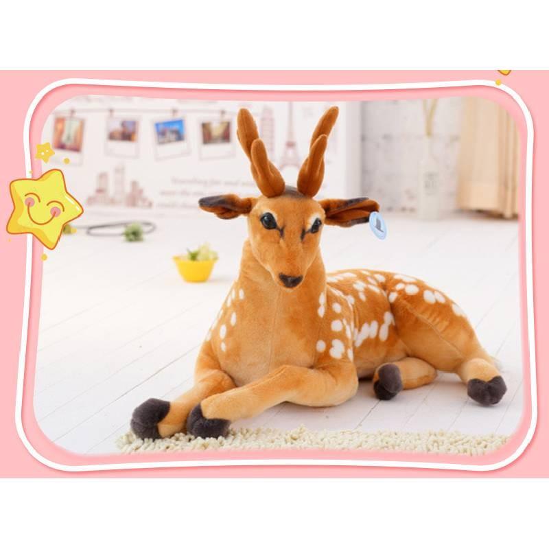 Adorable 30cm Plush Fawn Figurine Realistic Soft Stuffed Animal Toy For Kids