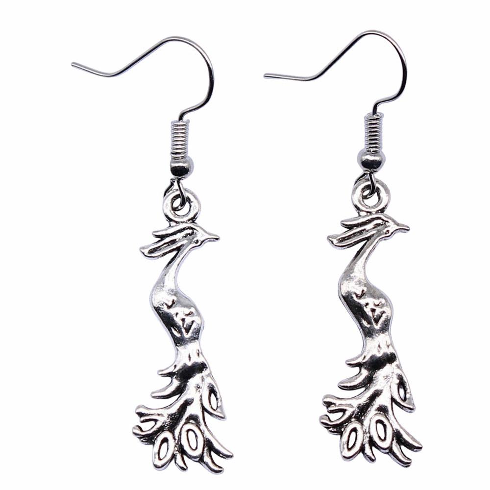 Peacock Enamel Charm Dangle Earrings Colorful Boho Bird Drop Earrings Ethnic Vintage Peacock Jewelry