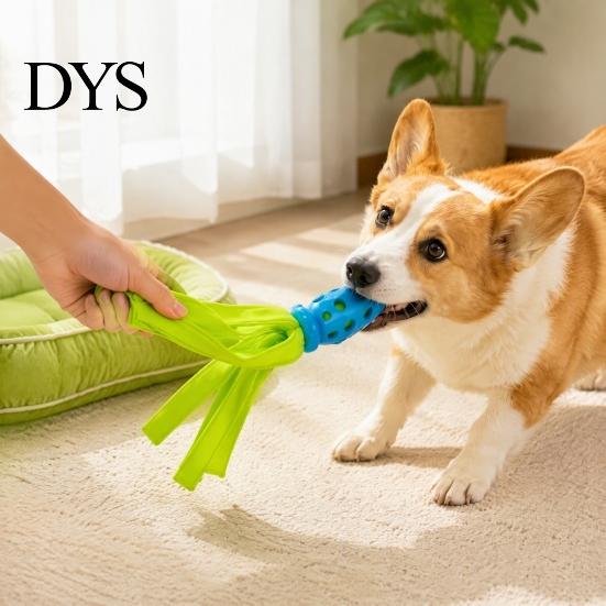 Creative Octopus Shape Dog Toy Squid Chew Toy, Interactive Tug Squeaky Pet Molar with Toys Fabric Strips, Waterproof for Dogs, Stress Relief