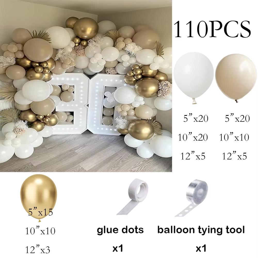 Metaliczna Złota Biała Girlanda Balonowa Dekoracja na 30. Urodziny Zestaw Łuku Balonowego Dekoracja Wesela Ukończenia Rocznicy Globos