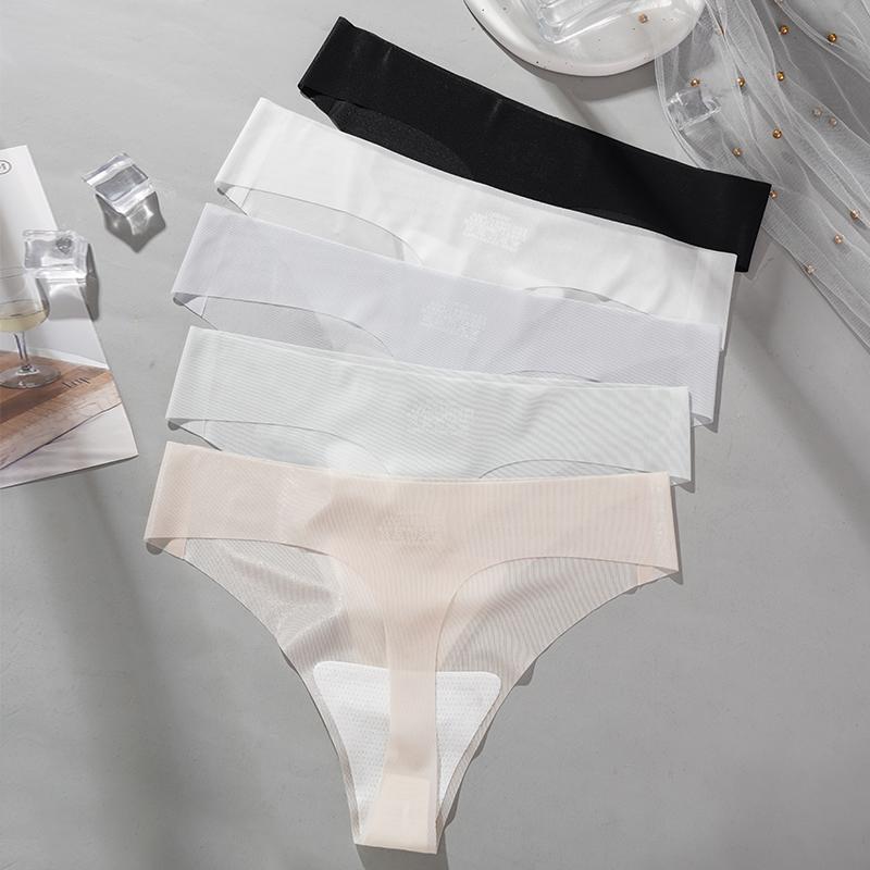 Transparant Damesondergoed Naadloze String Sexy Puur Katoen Antibacterieel IJszijde Ondergoed